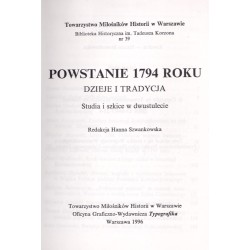 Powstanie 1794 roku. Dzieje i tradycja. Studia i szkice w dwustulecie