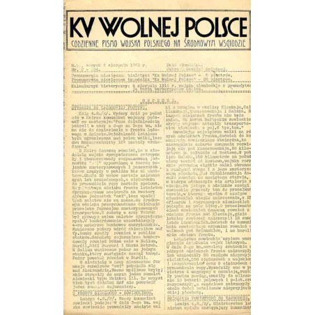Ku Wolnej Polsce. Tygodnik Wojska Polskiego na Środkowym Wschodzie. Codzienne pismo Wojska Polskiego na Środkowym Wschodzie. 194