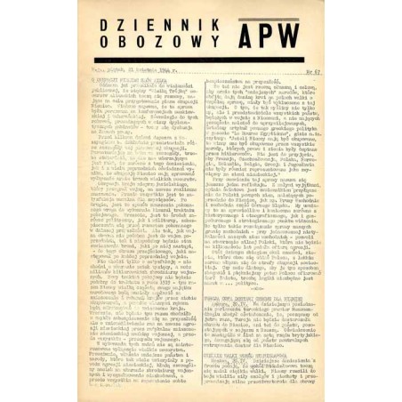 Dziennik Obozowy APW. 1944. Nr 67 (21 kwietnia 1944)