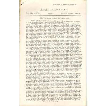 Listy z Londynu. R.3 (1944). Nr 4/52 (11 kwietnia 1944)