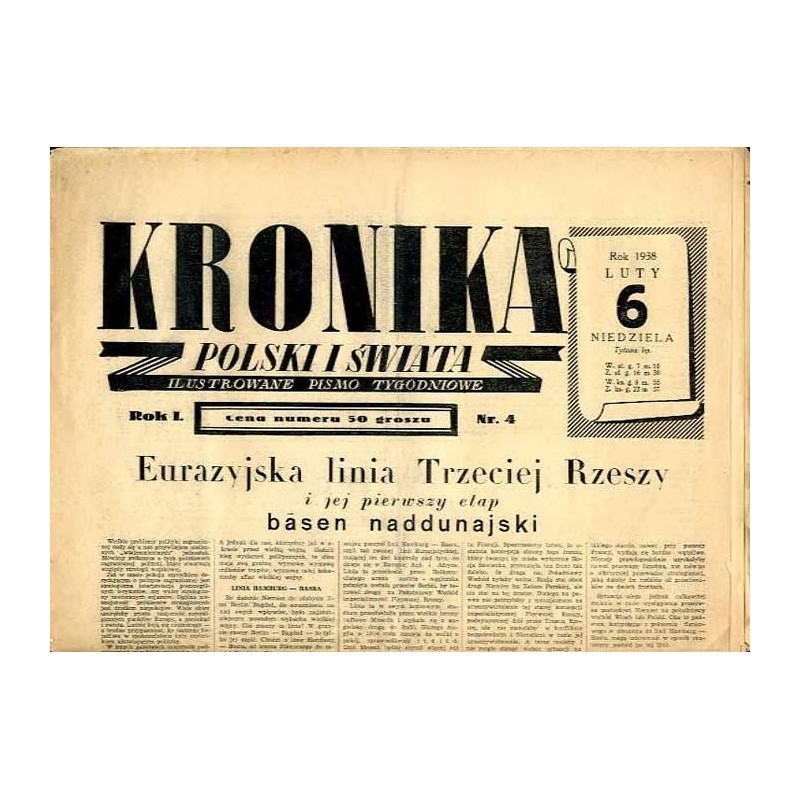 Kronika Polski i Świata. Ilustrowane pismo tygodniowe. R.1 (1938). Nr 4 (6 lutego 1938) Palestyna / Brazylia