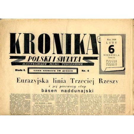 Kronika Polski i Świata. Ilustrowane pismo tygodniowe. R.1 (1938). Nr 4 (6 lutego 1938) Palestyna / Brazylia