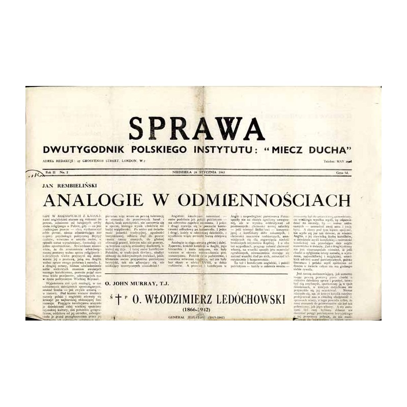 Sprawa. Dwutygodnik Polskiego Instytutu: "Miecz Ducha"  The Common Cause. Fortnightly of the Polish Section of the "Sword of th