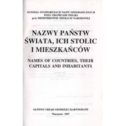 Nazwy państw świata, ich stolic i mieszkańców  Names of countries, their capitals and inhabitants
