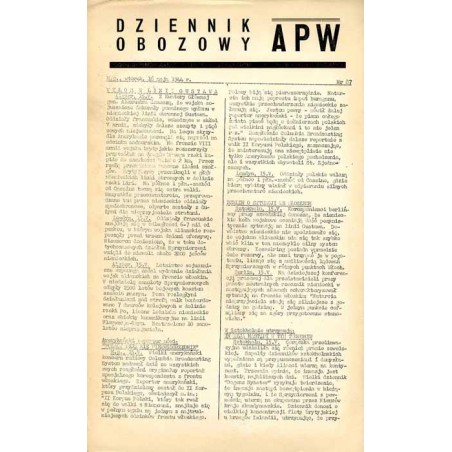 Dziennik Obozowy APW. 1944. Nr 87 (16 maja 1944)