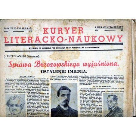 Kuryer Literacko-Naukowy. R.15 (1938). Nr 27 (4 lipca 1938)