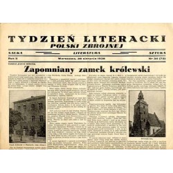 Tydzień Literacki Polski Zbrojnej. Nauka-literatura-sztuka. R.2 (1938). Nr 34 (72) (28 sierpnia 1938) / Piotrków Trybunalski / U