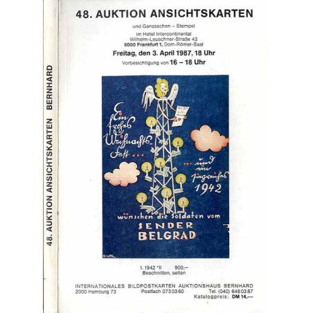 [Martin Bernhard] 48. Auktion Ansichtskarten und Ganzsachen - Stempel im Hotel Intercontinental, 6000 Frankfurt 1, Dom-Römer-Saa