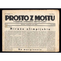 Prosto z Mostu. Tygodnik literacko-artystyczny. R.2 (1936). Nr 38 (92) (30 sierpnia 1936)