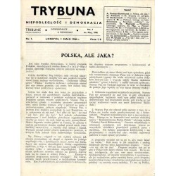 Trybuna. Niepodległość i Demokracja. 1946. Nr 1 (1 maja 1946)