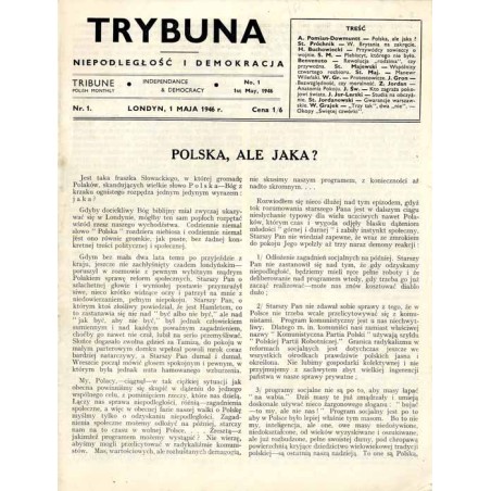 Trybuna. Niepodległość i Demokracja. 1946. Nr 1 (1 maja 1946)