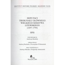 Deputaci Trybunału Głównego Wielkiego Księstwa Litewskiego (1697-1794). Spis