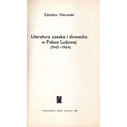 Literatura czeska i słowacka w Polsce Ludowej (1945-1964)