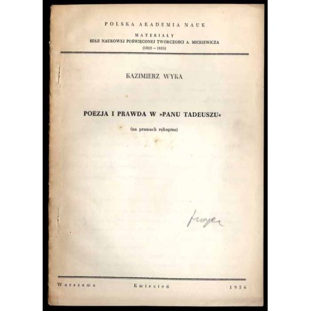 Poezja i prawda w "Panu Tadeuszu"