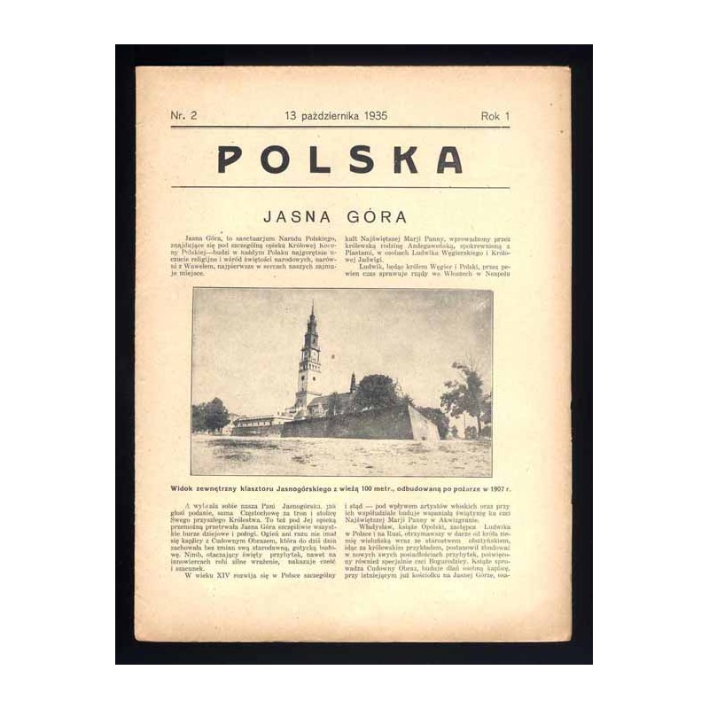 Polska. R.1 (1935). Nr 2 (13 października 1935). Jasna Góra