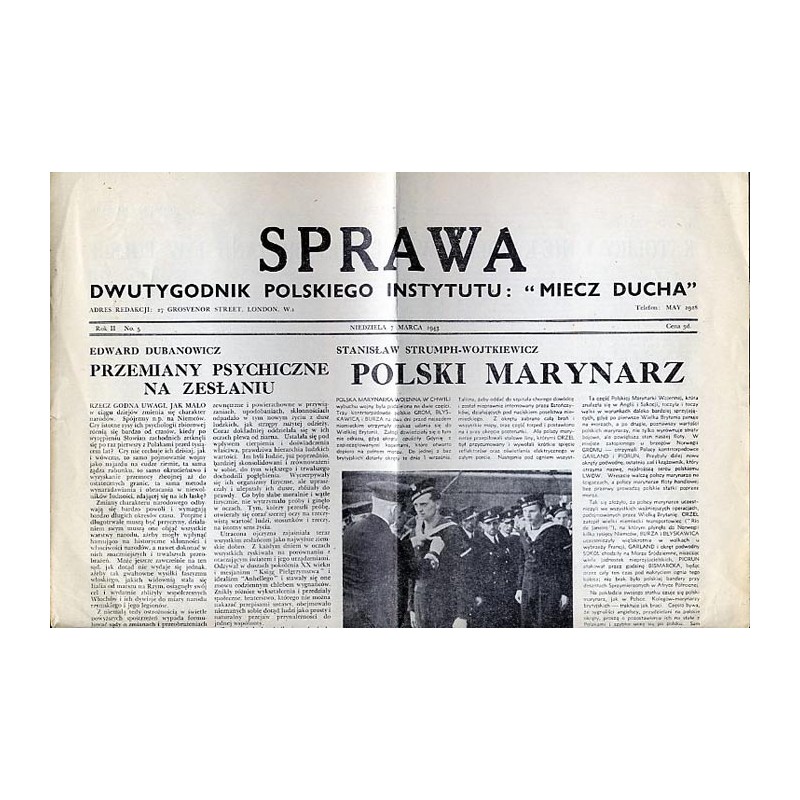 Sprawa. Dwutygodnik Polskiego Instytutu: "Miecz Ducha"  The Common Cause. Fortnightly of the Polish Section of the "Sword of th