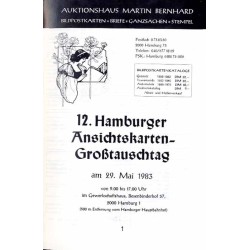[Martin Bernhard] 29. Auktion Bildpostkarten und Randgebiete der Philatelie Photographica im Gewerkschaftshaus, 2000 Hamburg 1.