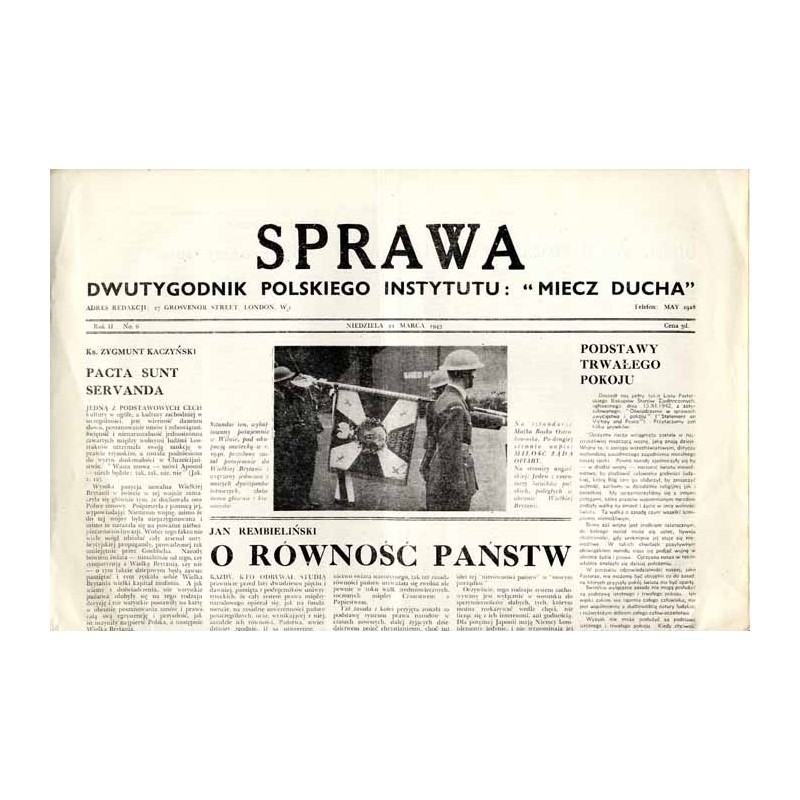 Sprawa. Dwutygodnik Polskiego Instytutu: "Miecz Ducha"  The Common Cause. Fortnightly of the Polish Section of the "Sword of th
