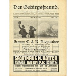 Der Gebirgsfreund. Zeitschrift des Oesterreichischen Gebirgsvereins. 26. Jahrgang (1915). Hefte 1-8 (I-XI 1915) [komplet]