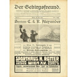 Der Gebirgsfreund. Zeitschrift des Oesterreichischen Gebirgsvereins. 26. Jahrgang (1915). Hefte 1-8 (I-XI 1915) [komplet]