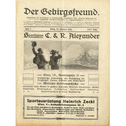 Der Gebirgsfreund. Zeitschrift des Oesterreichischen Gebirgsvereins. 26. Jahrgang (1915). Hefte 1-8 (I-XI 1915) [komplet]
