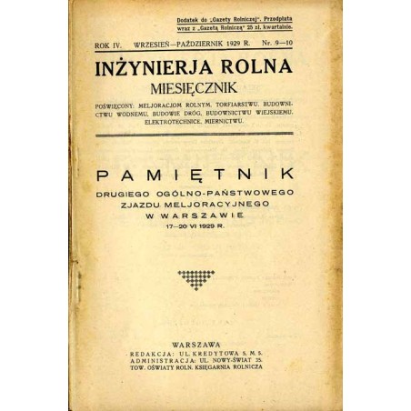 Inżynieria Rolna. Dwumiesięcznik poświęcony melioracjom rolnym, torfiarstwu, budownictwu wodnemu, budowie dróg, budownictwu wiej