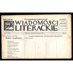 Wiadomości Literackie. Tygodnik. R.10 (1933). Nr 20 (491) (30 kwietnia 1933)