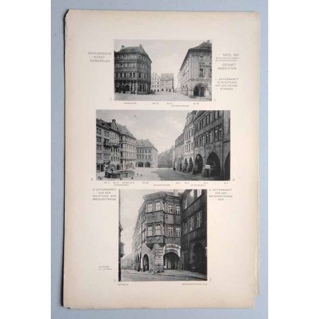 Bilderwerk schlesischer Kunstdenkmäler. Mappe III: Gesamtansichten. Tafel 180: Görlitz [Niemcy]. 1: Untermarkt in Richtung auf d