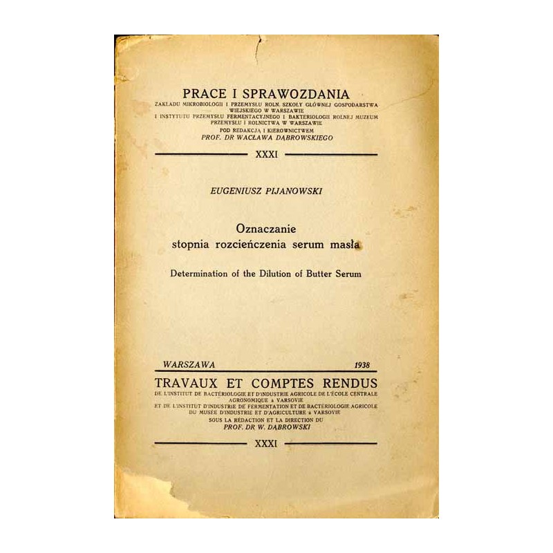Oznaczanie stopnia rozcieńczenia serum masła. Determination of the Dilution of Butter Serum