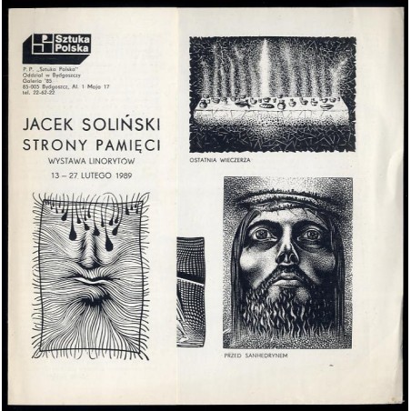 Jacek Soliński. Strony pamięci. Wystawa linorytów 13-27 lutego 1989