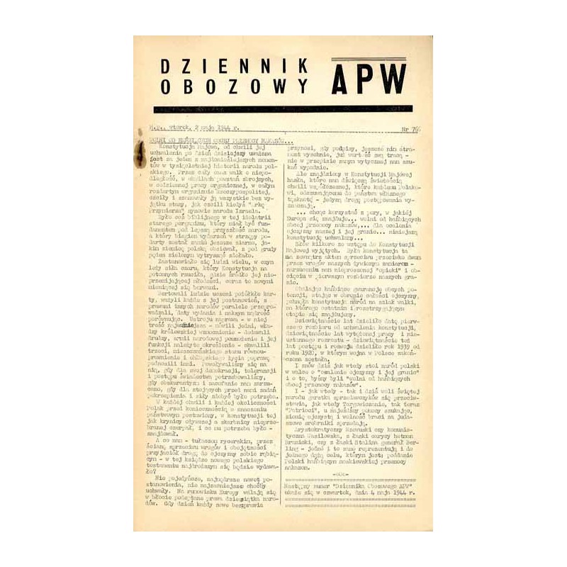 Dziennik Obozowy APW. 1944. Nr 76 (2 maja 1944)