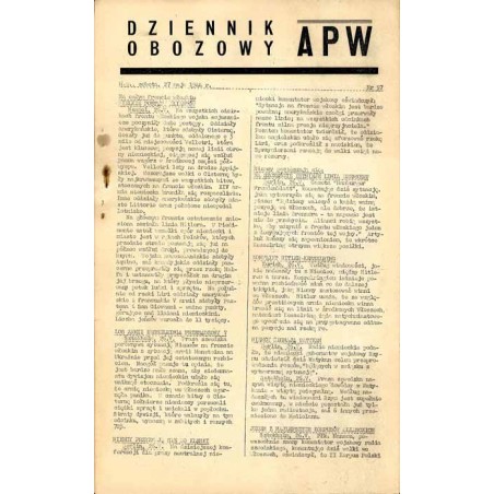 Dziennik Obozowy APW. 1944. Nr 97 (27 maja 1944) + Dodatek Tygodniowy Nr 9