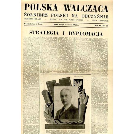 Polska Walcząca - Żołnierz polski na obczyźnie. Fighting Poland. Weekly for the Polish Forces. R.4 (1942). Nr 26 (27 czerwca 194