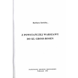 Z powstańczej Warszawy do KL Gross-Rosen