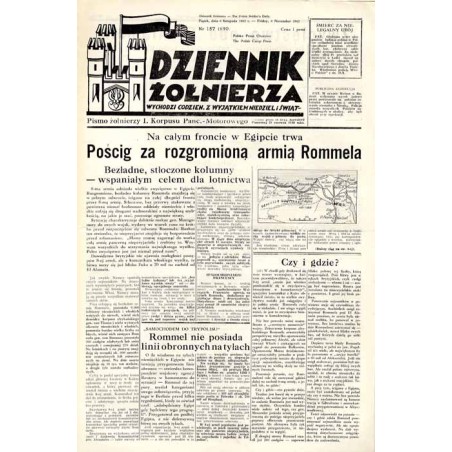 Dziennik Żołnierza. [...] Pismo żołnierzy I. Korpusu Panc.-Motorowego. R.3 (1942). Nr 157 (690) (6 listopada 1942)