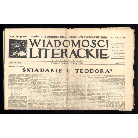 Wiadomości Literackie. Tygodnik. R.15 (1938). Nr 29 (755) (10 lipca 1938)