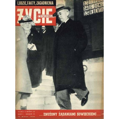 Życie Tygodnia. Ludzie, fakty, zagadnienia. R.1 (1946). Nr 15 (12 maja 1946) / James Francis Byrnes