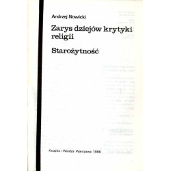 Zarys dziejów krytyki religii. Starożytność