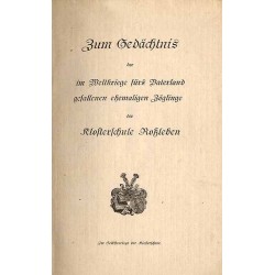 Zum Gedächtnis der im Weltkriege fürs Vaterland gefallenen ehemaligen Zöglinge der Klosterschule Roßleben