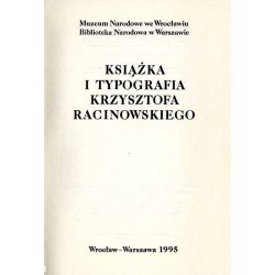 Książka i typografia Krzysztofa Racinowskiego