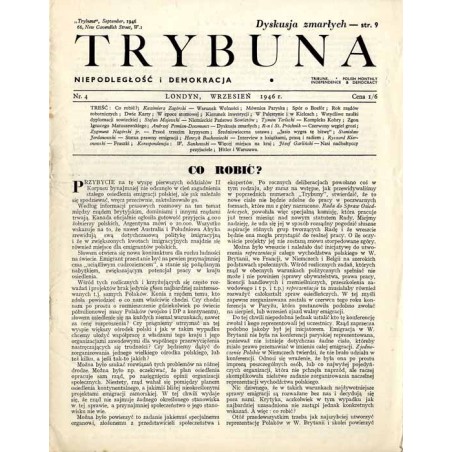 Trybuna. Niepodległość i Demokracja. 1946. Nr 4 (Wrzesień 1946)
