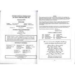 International Federation of Postcard Dealers. IFPD. Roster 1999