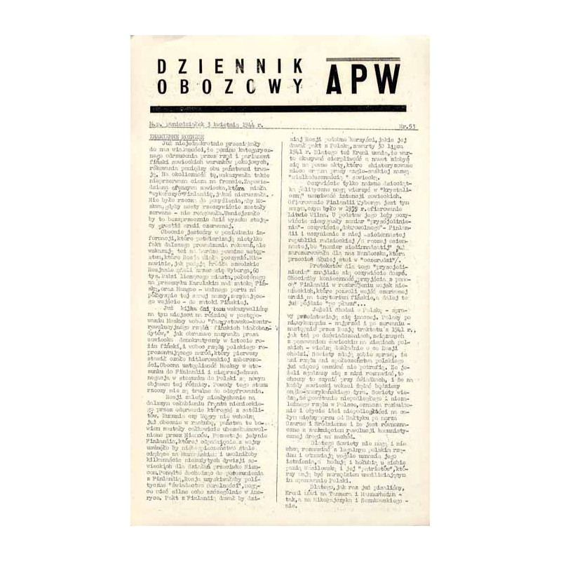 Dziennik Obozowy APW. 1944. Nr 53 (3 kwietnia 1944)