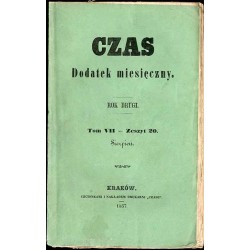 Czas. Dodatek miesięczny. R.2 (1857). T.7 z.20 (VIII 1857)