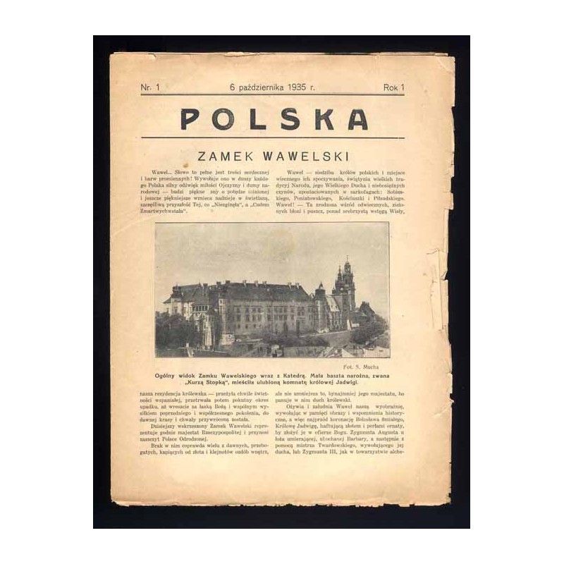 Polska. R.1 (1935). Nr 1 (6 października 1935). Zamek Wawelski