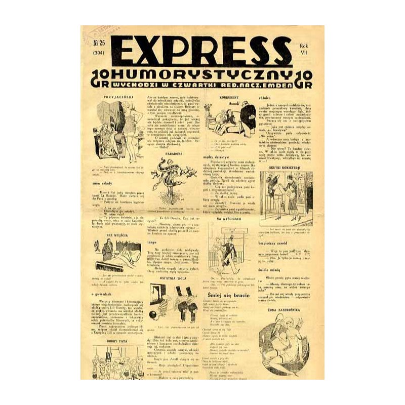 Express Humorystyczny. R.7 (1936). Nr 25 (304) / Marian Dąbrowski (Emden): Romans złodzieja. Powieść