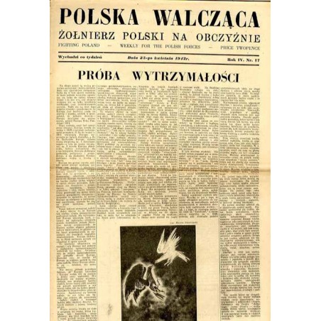 Polska Walcząca - Żołnierz polski na obczyźnie. Fighting Poland. Weekly for the Polish Forces. R.4 (1942). Nr 17 (25 kwietnia 19