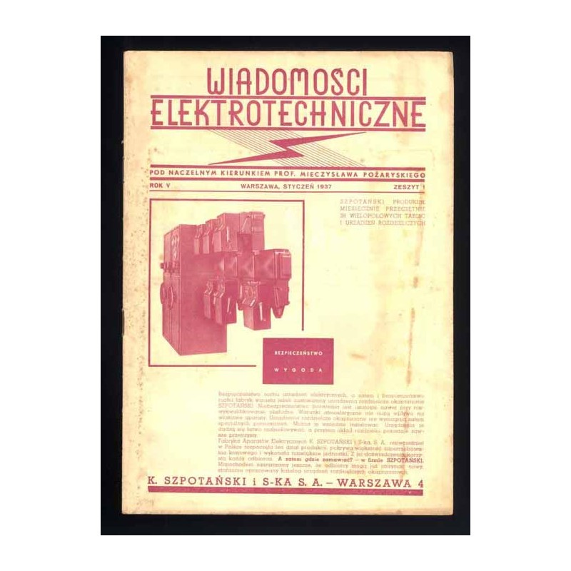Wiadomości Elektrotechniczne. R.5 (1937). Z.1-12 (komplet)