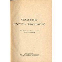 Wybór źródeł do powstania listopadowego