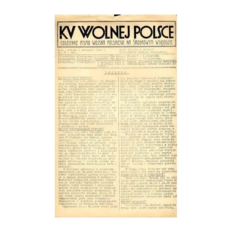 Ku Wolnej Polsce. Tygodnik Wojska Polskiego na Środkowym Wschodzie. Codzienne pismo Wojska Polskiego na Środkowym Wschodzie. 194